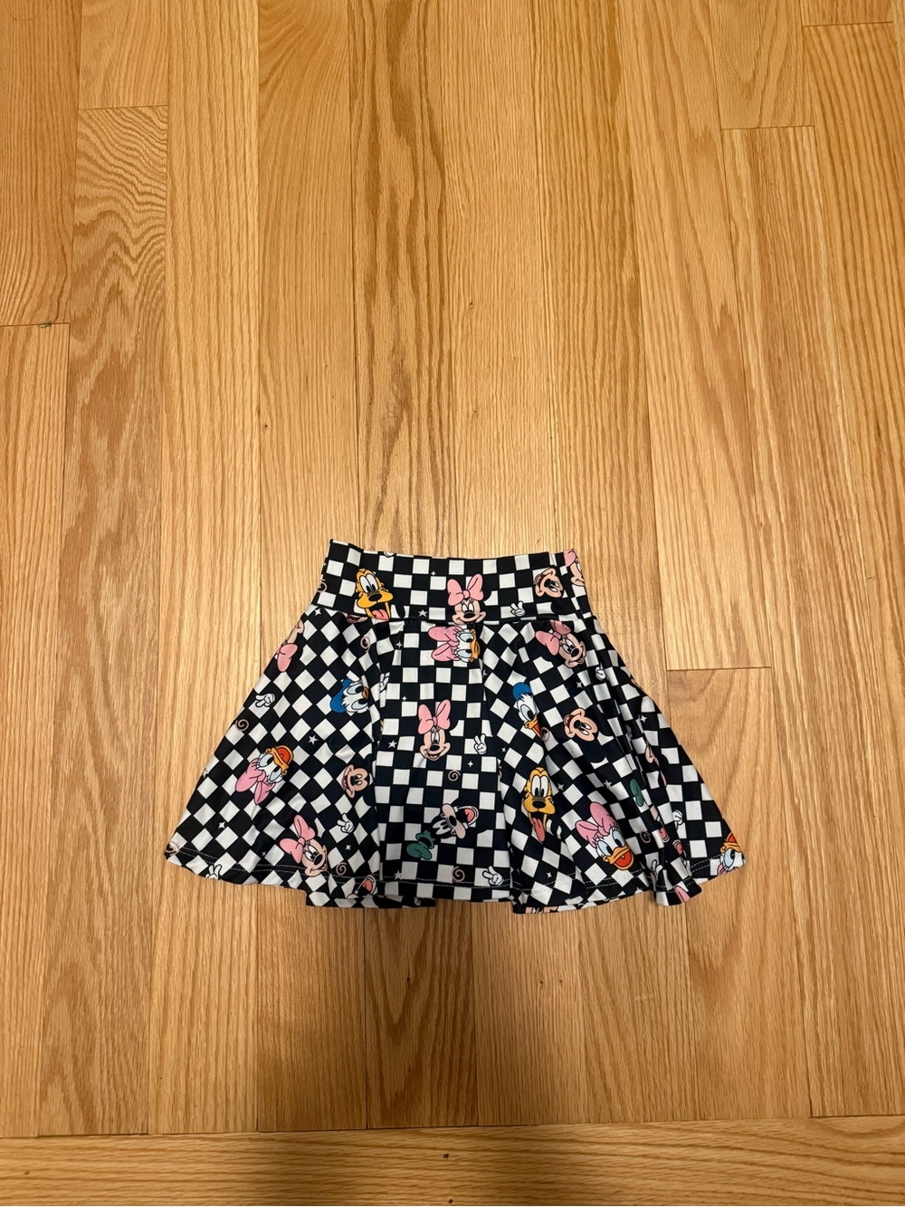 Disney characters checkered toddler girl skirt